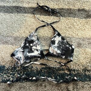 Sunny co Black and White Tie-Dye Bikini top